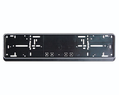 9. License plate frame black with white edge for EU-plates 520 m